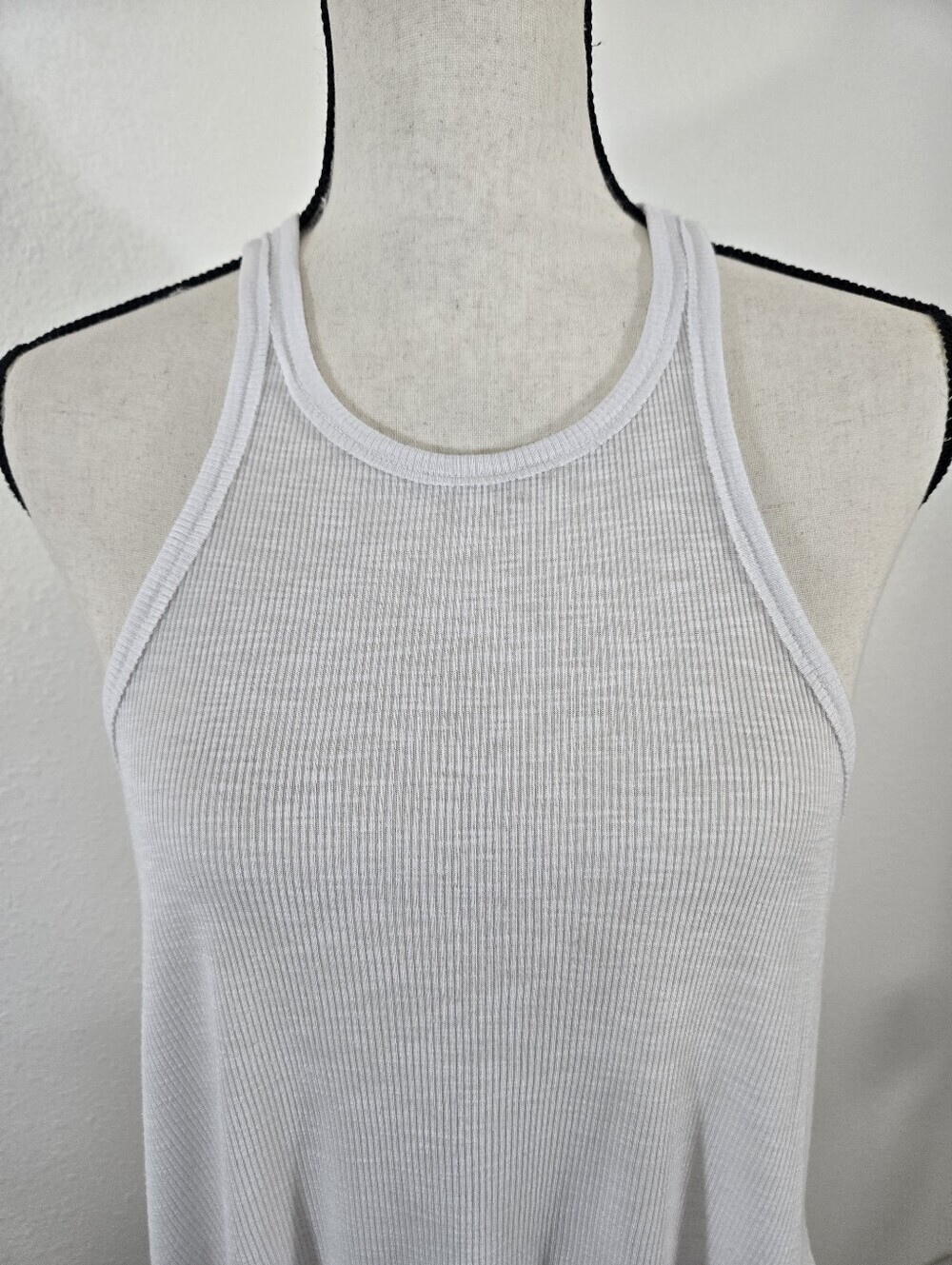Intimately Free People Classic Ribbed Racerback White Tank, size Medium - Picture 2 of 7